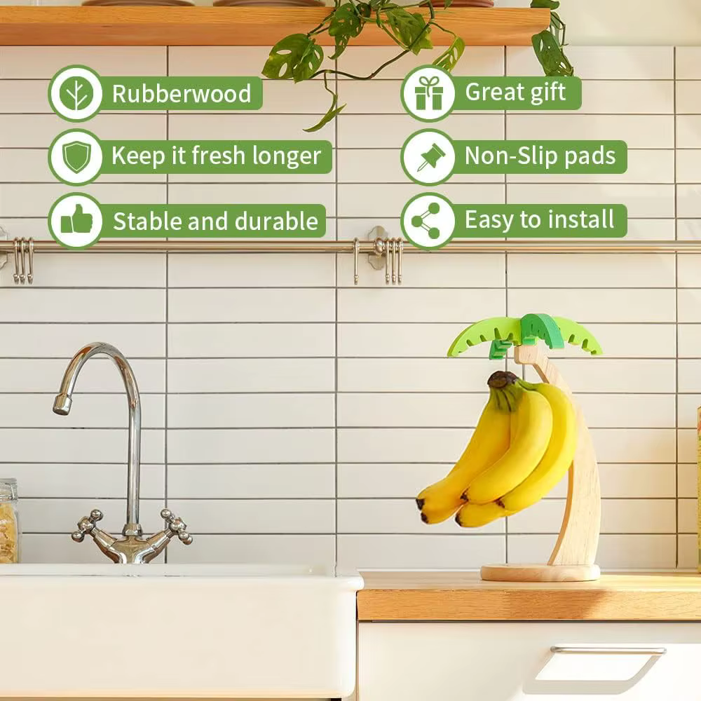 Support à bananes - Arbre à bananes avec crochet en acier inoxydable pour comptoir de cuisine