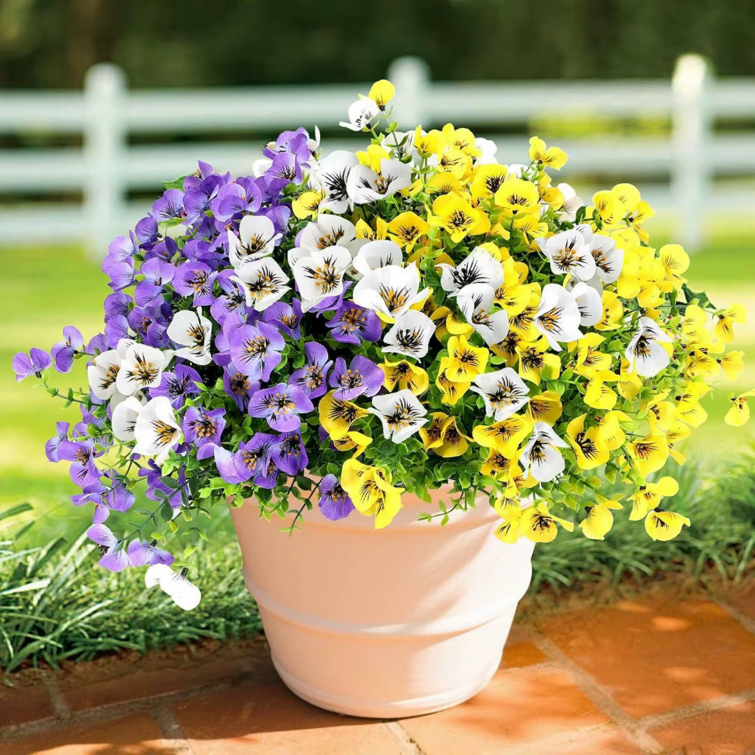 Fleurs en plastique pour décoration de jardin extérieur