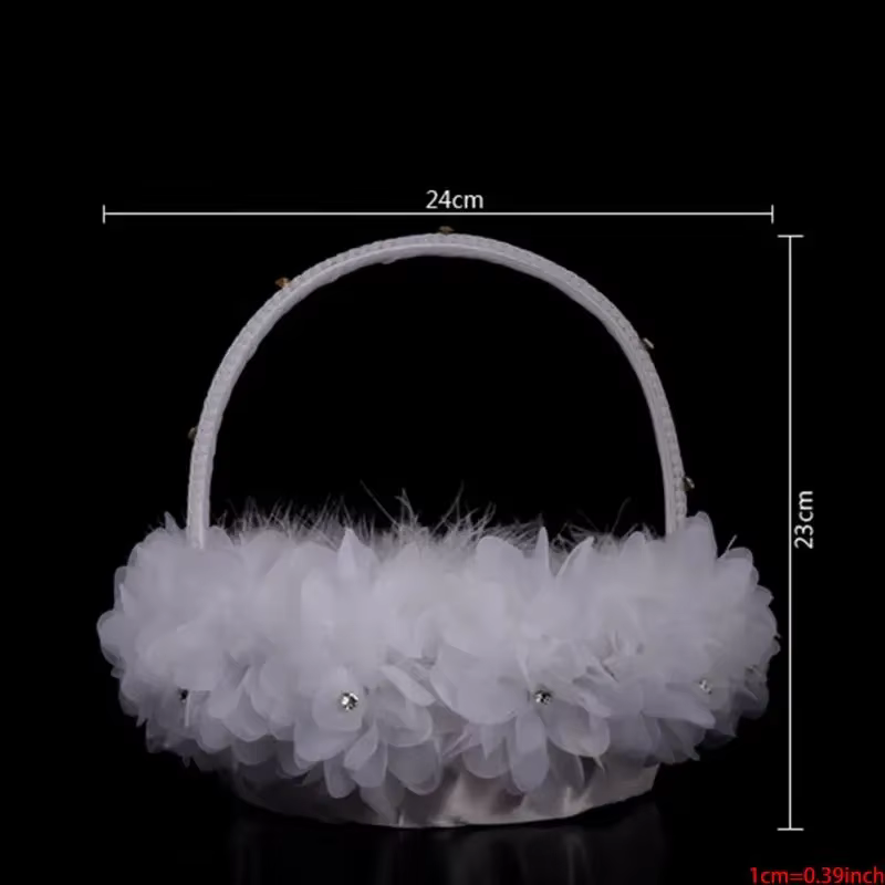 Panier de fleurs en dentelle pour fille