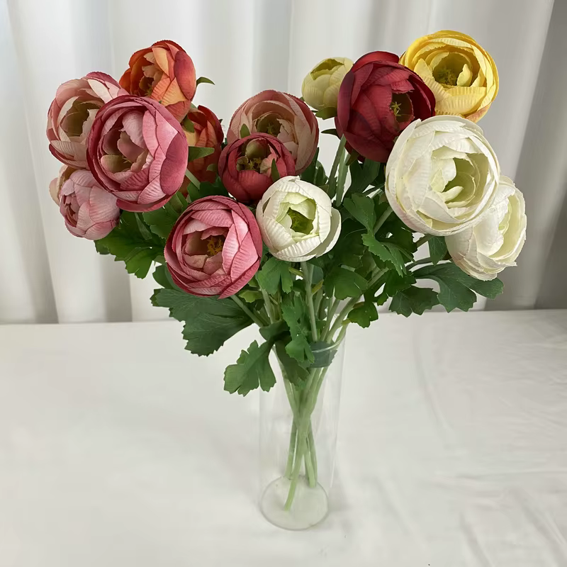6 pièces de fleurs artificielles en soie