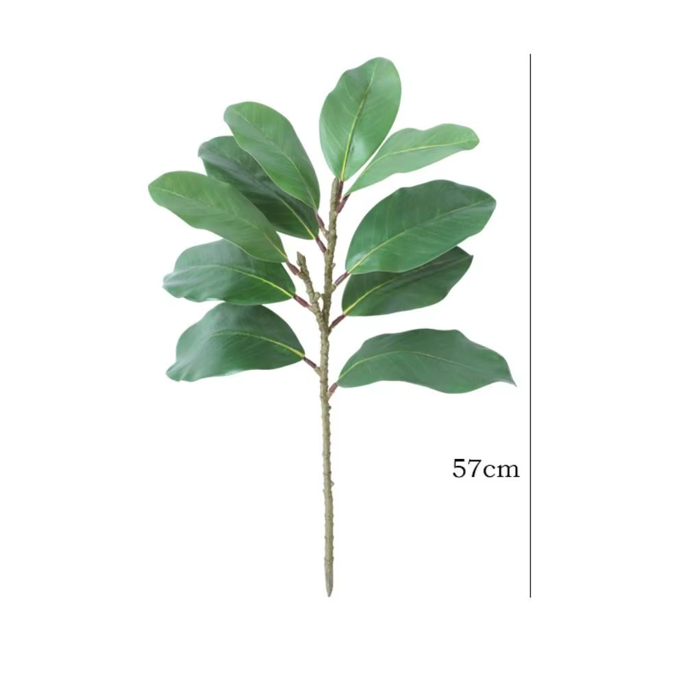 Branches de feuilles de magnolia artificielles de 57 cm, toucher réaliste, plante de magnolia artificielle, art floral, plantes vertes simulées faites à la main