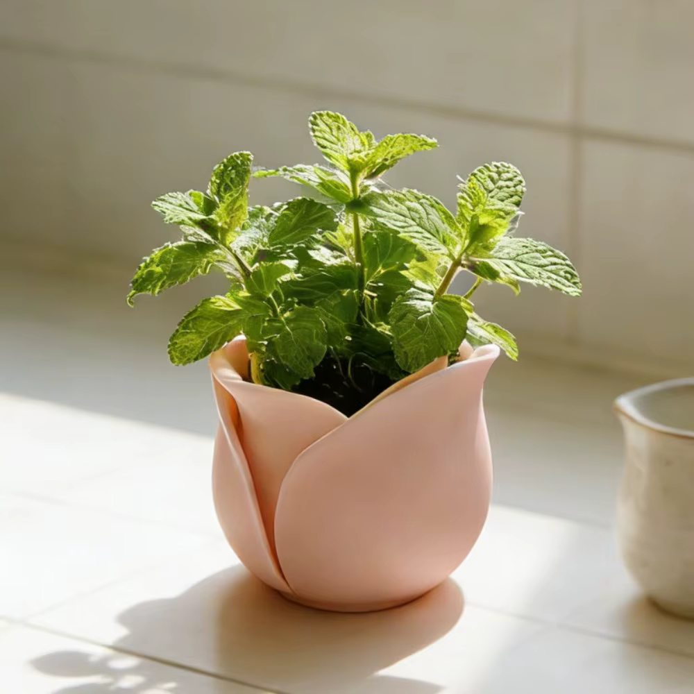 Ornement de bureau, mini pots en plastique en forme de rose