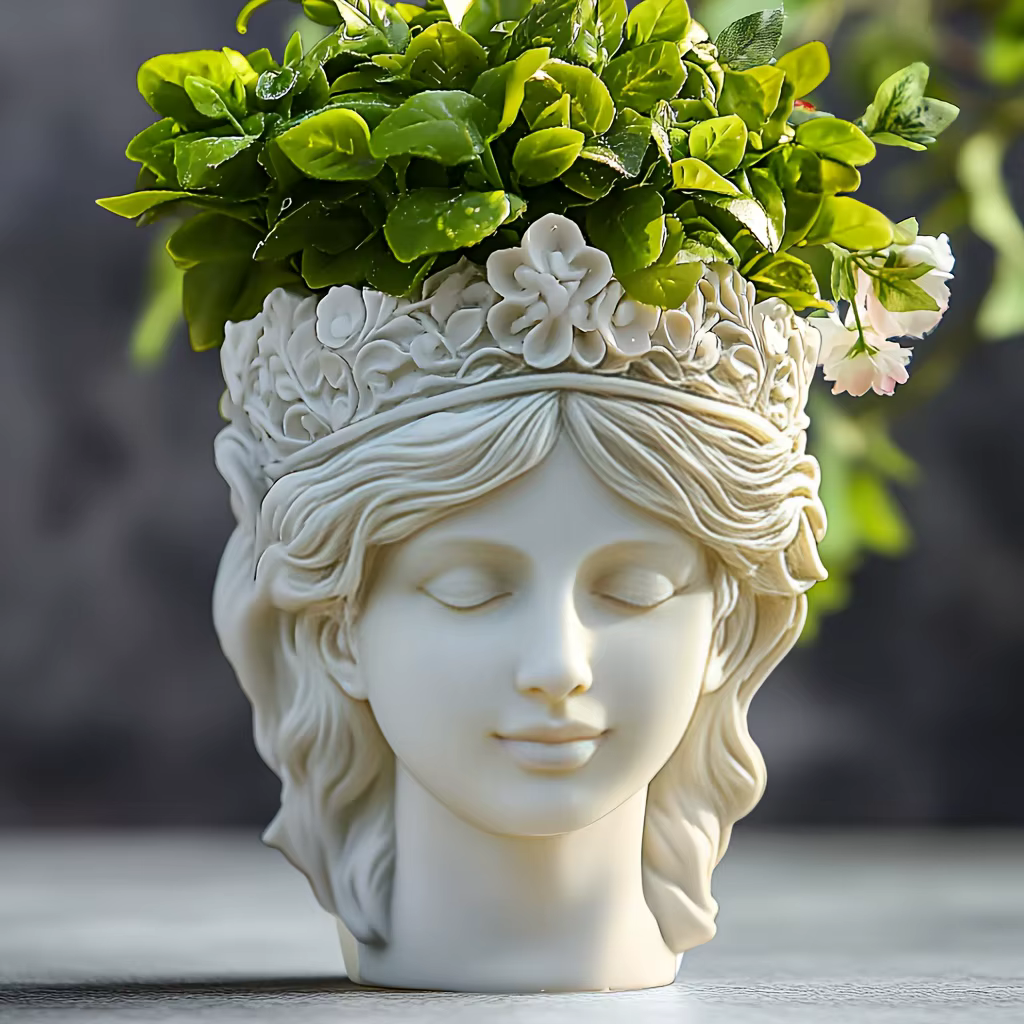 Ange fille plante succulente pot de fleurs résine silicone moule belle déesse boîte de rangement béton