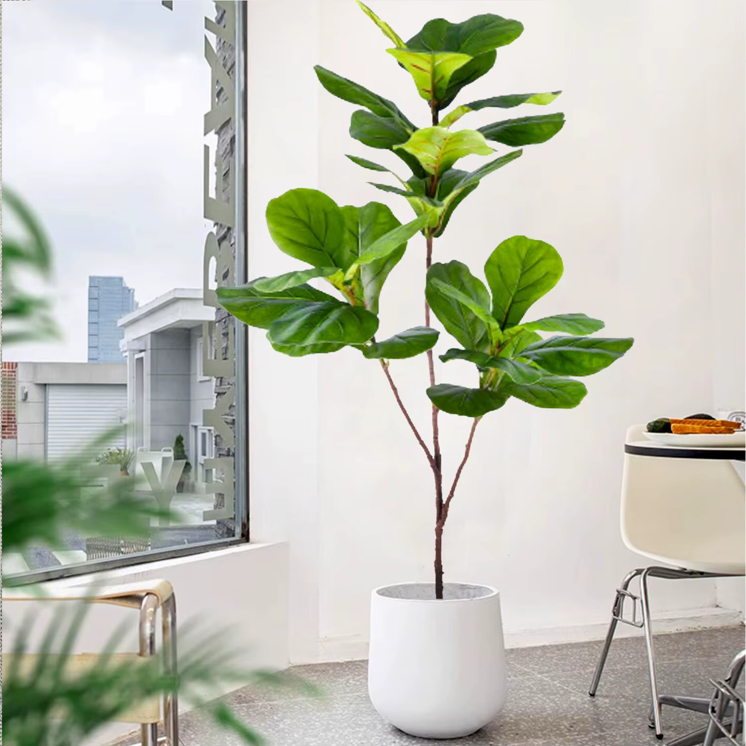 Feuilles de ficus de violon artificielles