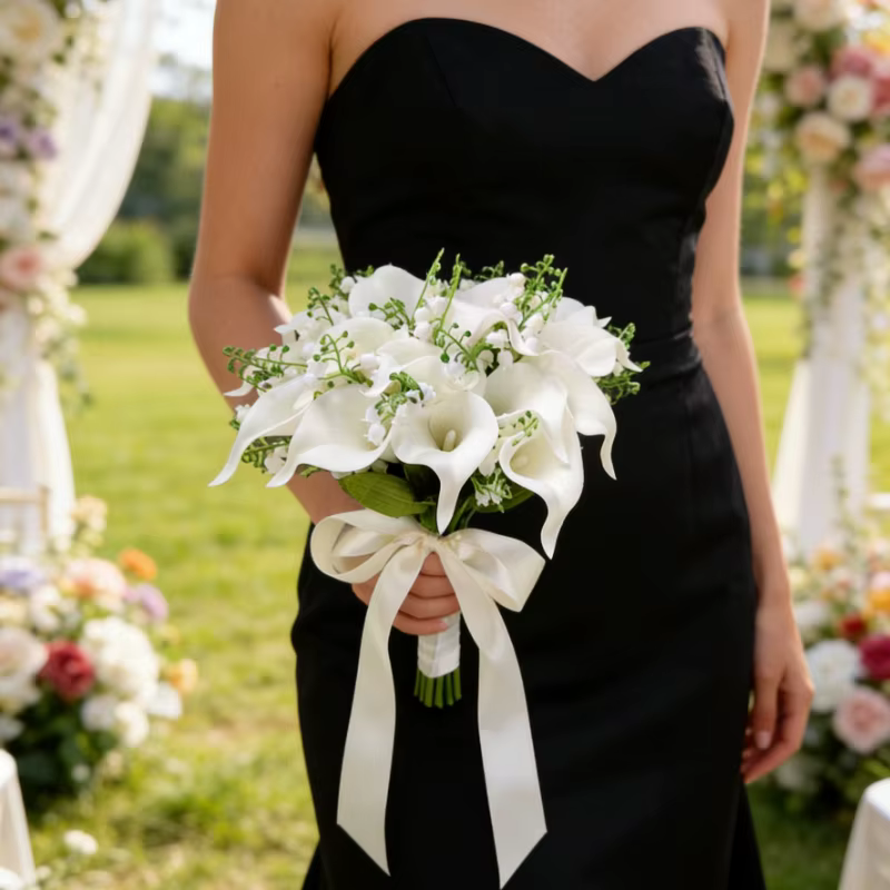 Bouquet de fleurs de lys Calla artificielles blanches