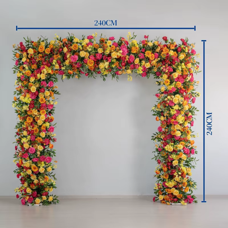 Arche de fleurs artificielles orange