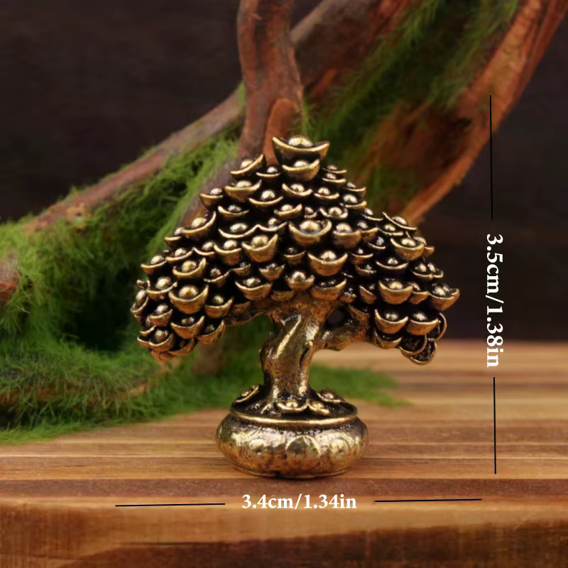 Figurines Feng Shui d'arbre de richesse chinoise en laiton