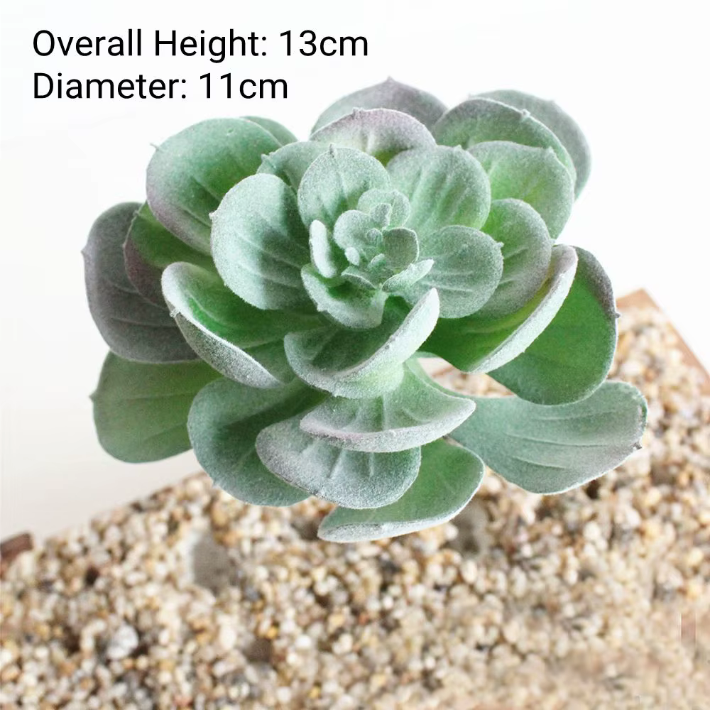 Plantes succulentes artificielles floquées vertes
