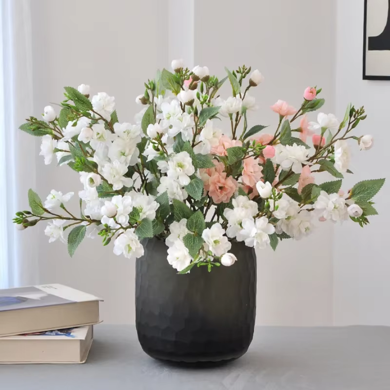 InjFlower-Bouquet de fleurs de camélia artificielles pour la décoration de la maison