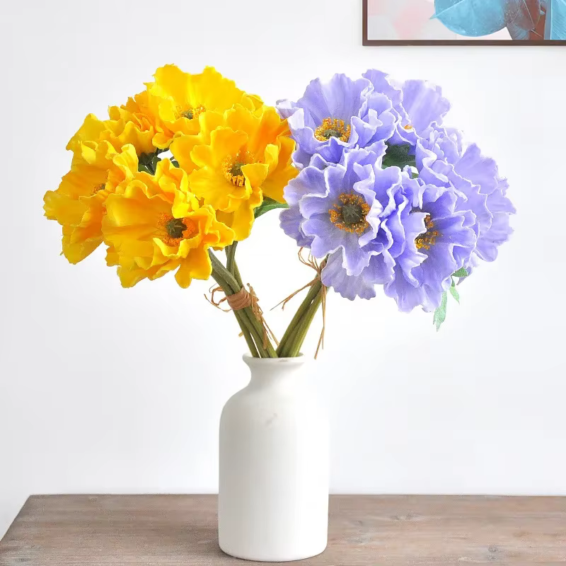 Bouquet de coquelicots artificiels en PU