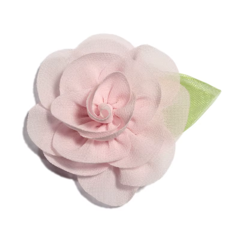 Fleurs en mousseline de soie pour décoration de mariage, 10 pièces, 5.5cm, tissu décoratif pour nouveau-né, avec feuilles, pour la maison, le jardin
