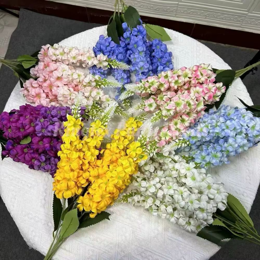 5 tiges de fleurs artificielles de jacinthe