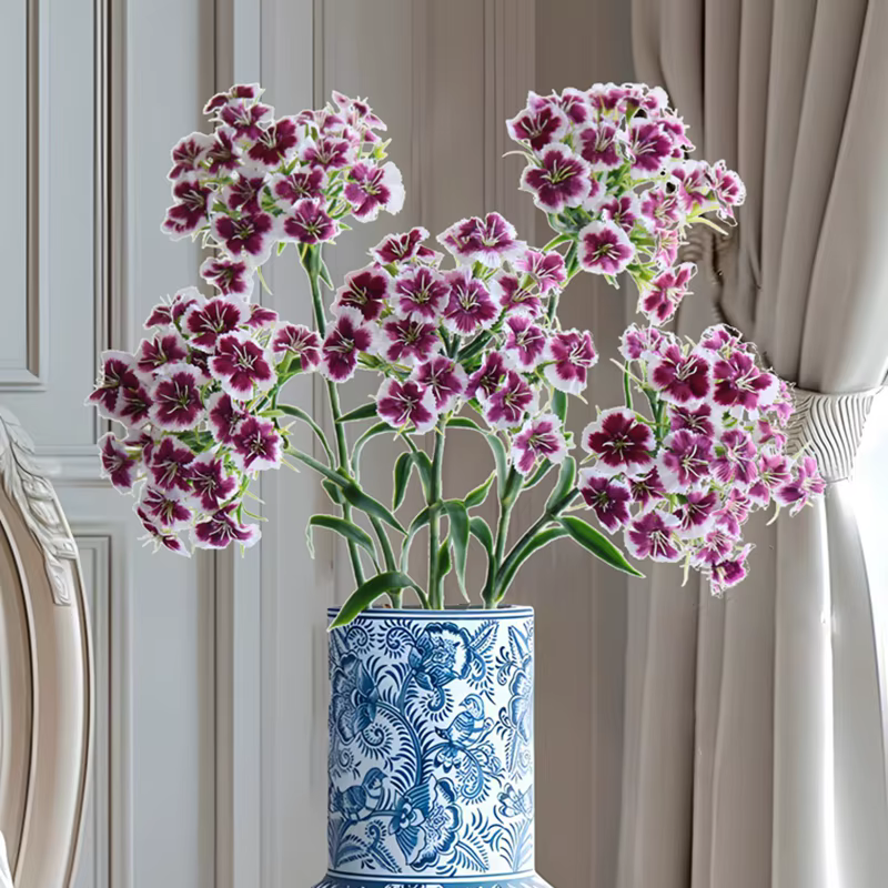 Fleurs d'œillet artificielles avec tige