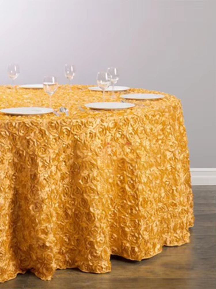 Nappe de Table de Mariage Brodée en 3D, Couverture de Fleurs Rondes/Rectangulaires, Décoration pour Banquet, Hôtel, ix, Cadeau de Noël