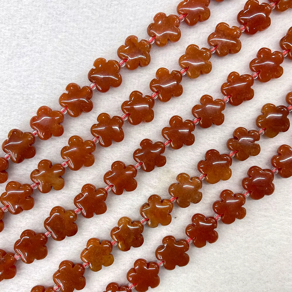 Pierre Naturelle en Forme de Fleur à Cinq Pétales, Agate Clip, Perles de 15mm, pour Fabrication de Bijoux, Fournitures de Direction