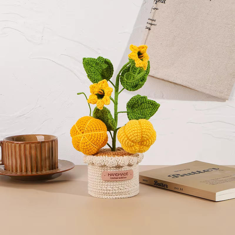 Pot de fleurs en crochet fait main