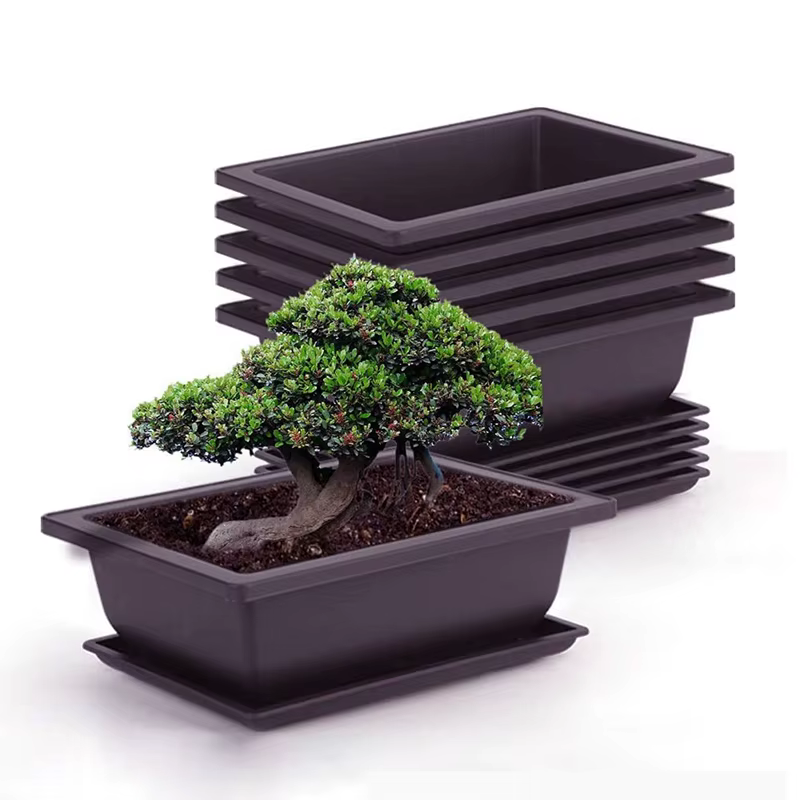 Pot de fleur carré en plastique pour balcon