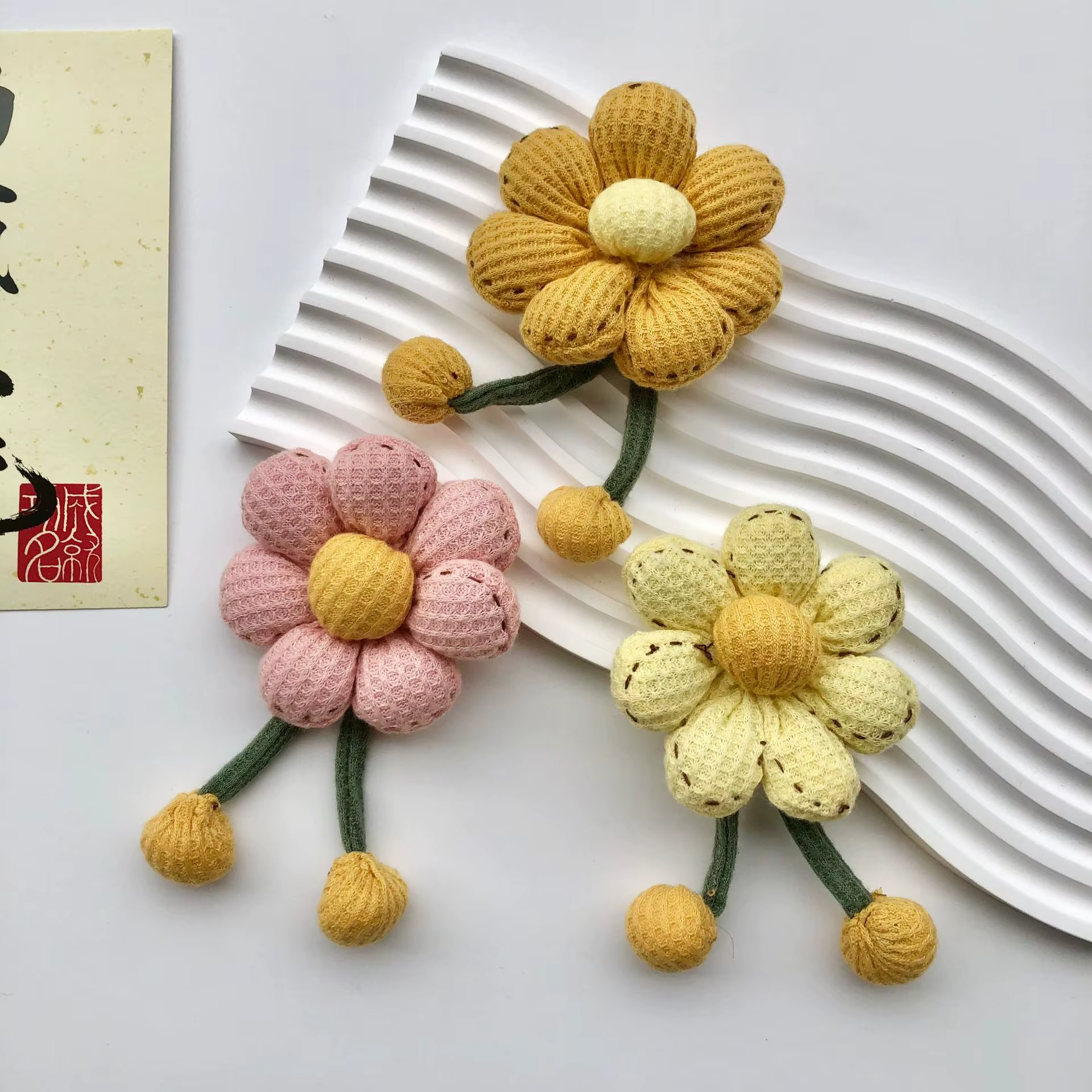 Nouveau pain fleur coréen tournesol coton fleurs broche sac vêtements accessoires
