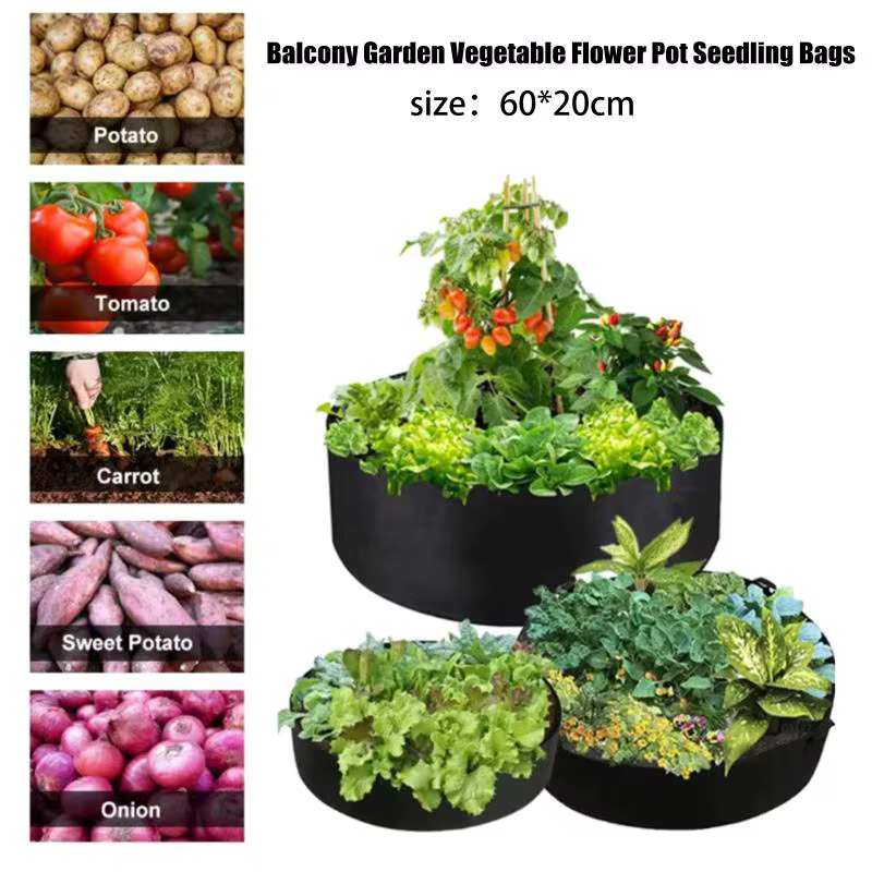 Pot de culture en tissu respirant - Sac de plantation robuste pour l'aération des racines - Jardinière réutilisable pour légumes pour jardin et terrasse