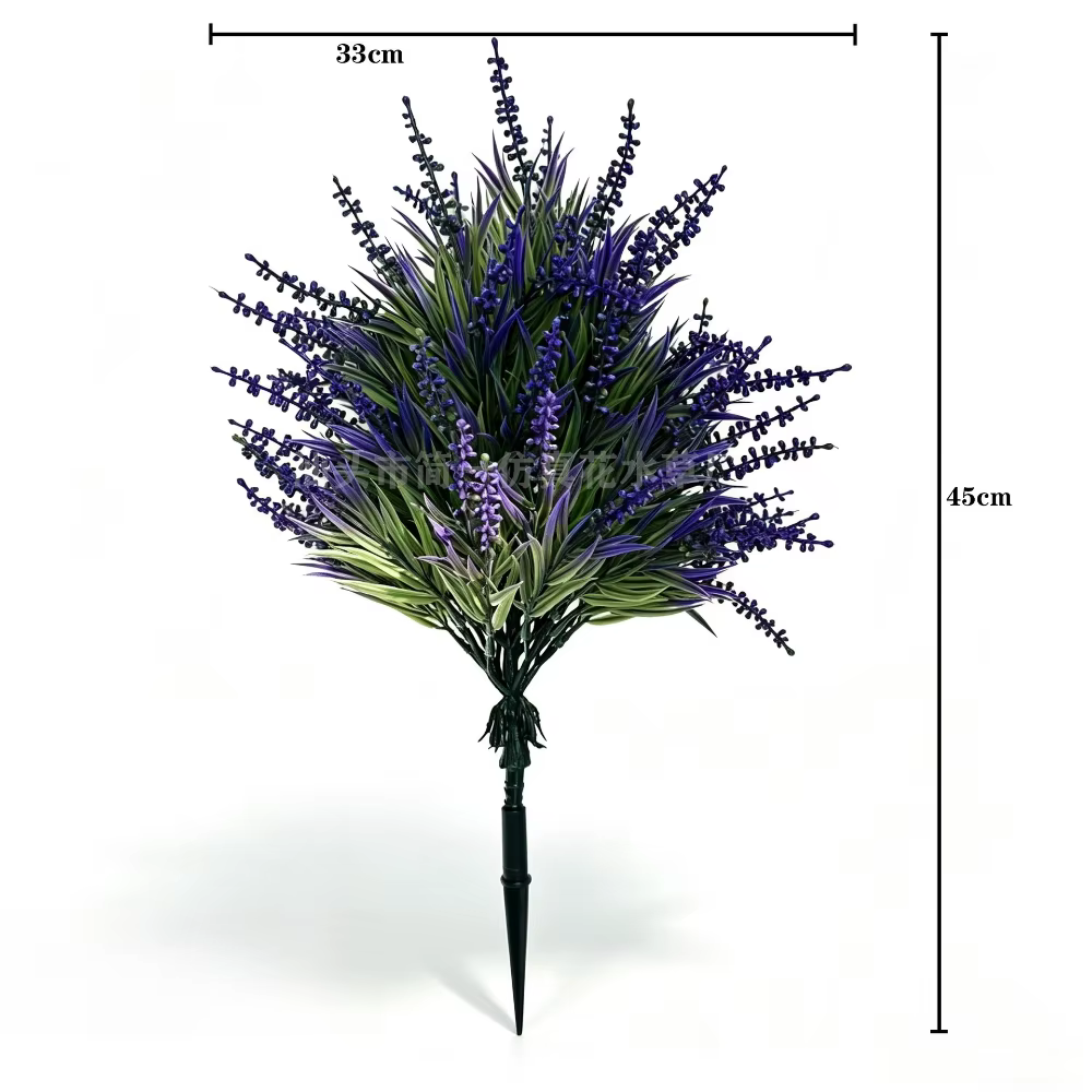 2 pièces d'arbres de lavande bleu-violet avec piquets de fixation au sol pour décors de mariage