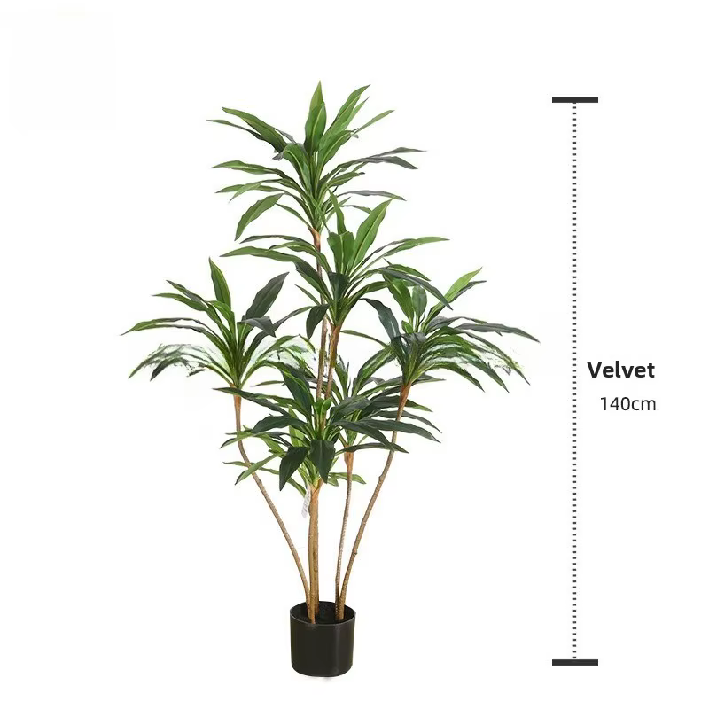 Plante verte simulée velours haut de gamme fer brésilien fausse