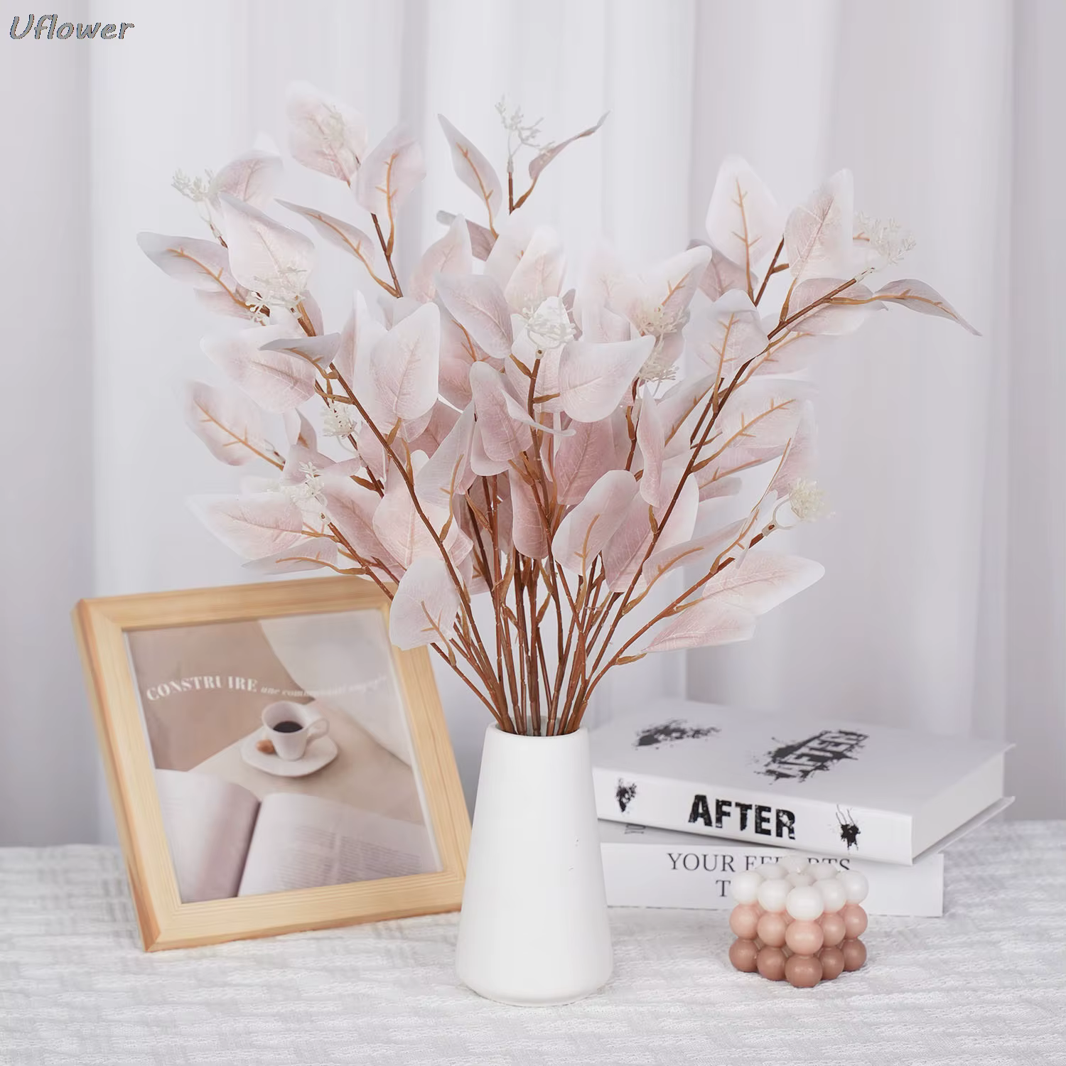 Plante artificielle d'eucalyptus longue branche d'automne