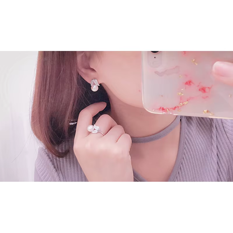 Véritable perle bague collier boucles d'oreilles pour les femmes, naturel d'eau douce blanc perle ensemble de bijoux 925 en argent Sterling ensembles de bijoux cadeau