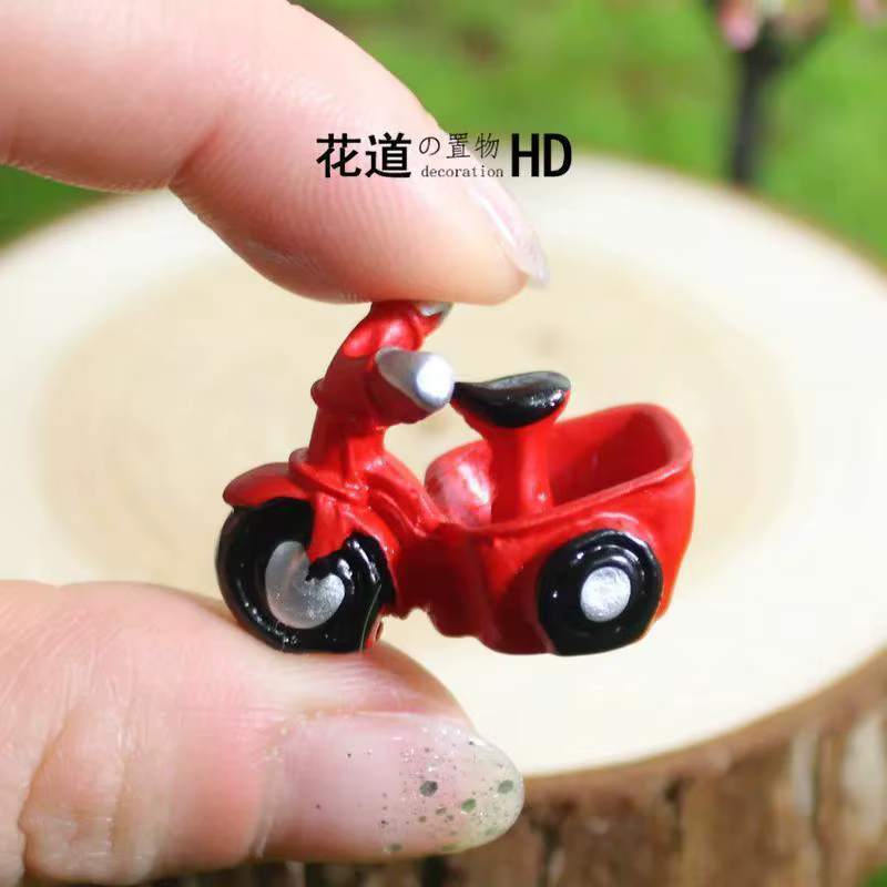 Nouveau Mini moto Tricycle Micro paysage bricolage petits ornements poupée gâteau décorations succulentes combinaison plantes en pot