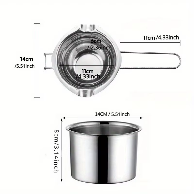 Lot de 2 pots de fusion de cire de 400 ml pour bougies DIY