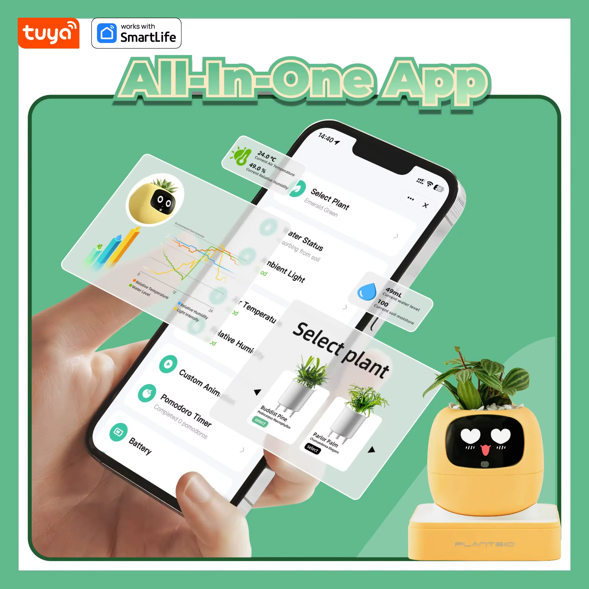 NOUVEAU Robot intelligent pour plantes Tuya Ivy "Gen 2"