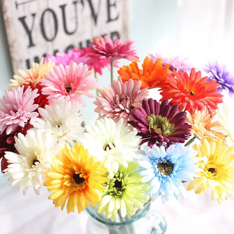 Branche de fleur artificielle Gerbera de 55 cm