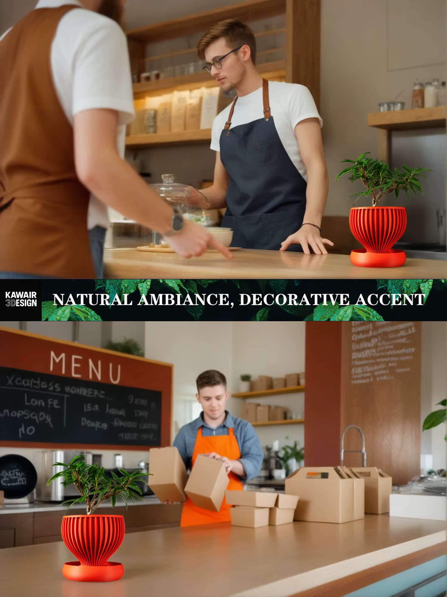 Pot à plantes moderne et minimaliste imprimé en 3D - Pot à fleurs biodégradable pour la décoration de la maison