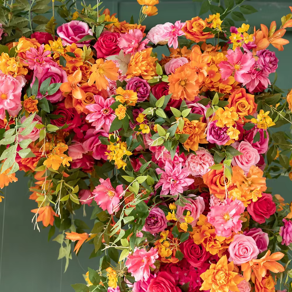 Rose Artificielle de Luxe Orange et Rose