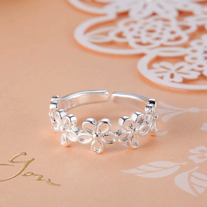 Bague élégante et rétro en or 18 carats pour femme, motif floral, cadeau idéal pour mariage ou fête - PROMOTION EXCEPTIONNELLE