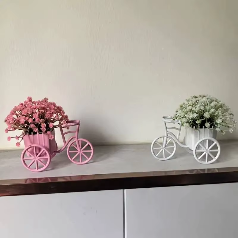 1 pièce Décoration florale artificielle style tricycle