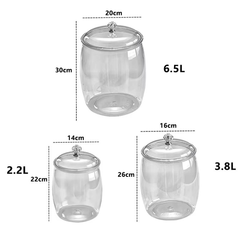 Pot en plastique dur et lisse avec couvercles