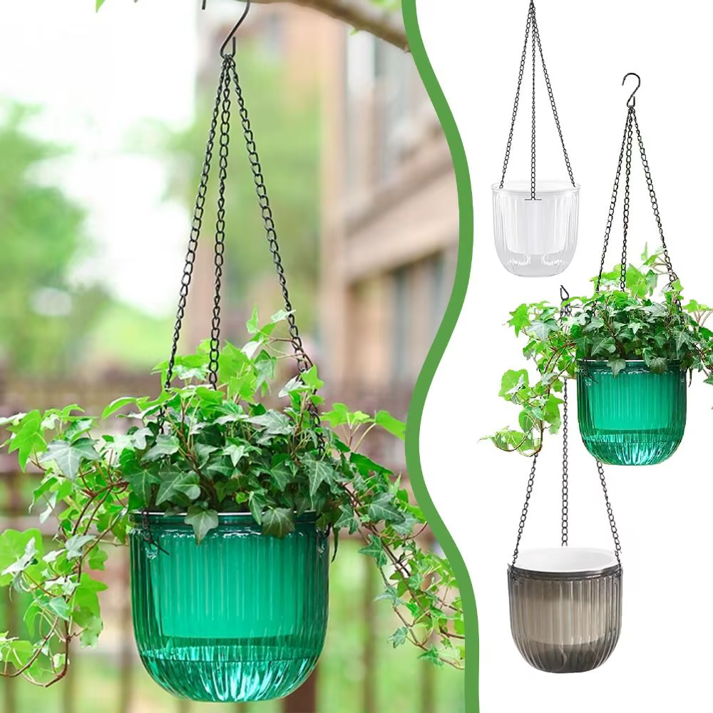 Pot de fleurs auto-arrosant pour décoration de jardin avec trous de drainage