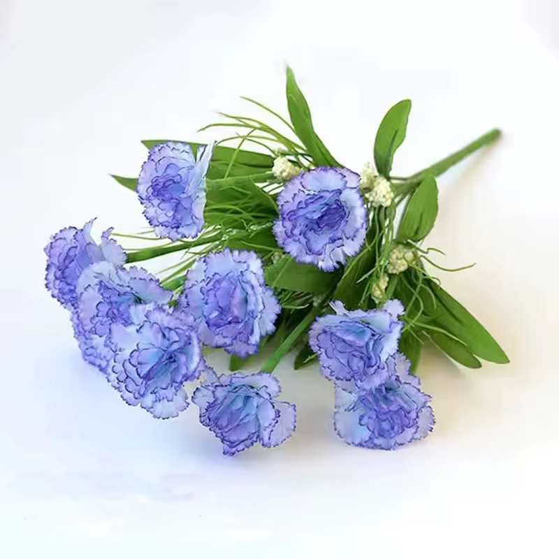 1 Bouquet de fleurs artificielles en soie d'oeillets