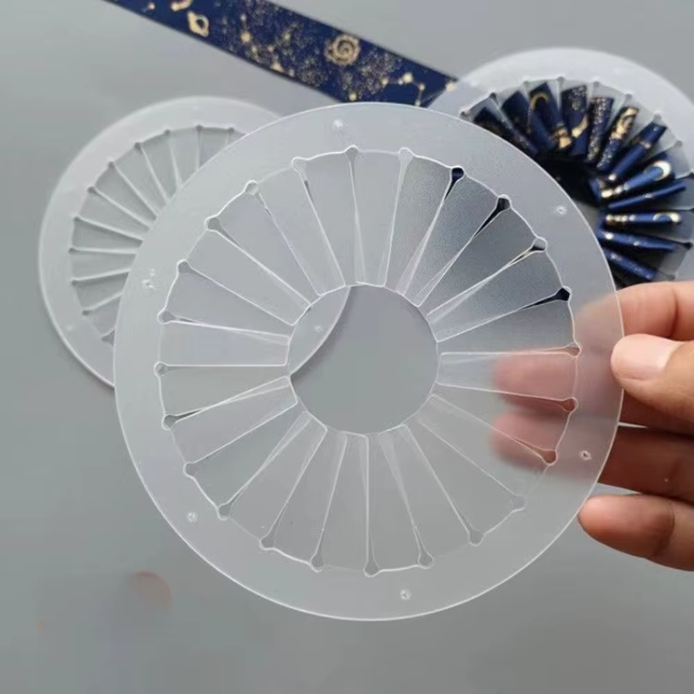 Outil de fabrication de fleurs en ruban DIY de 9 cm, 12 cm, 15 cm, pour la création de fleurs en tissu transparent, figurines de table, artisanat