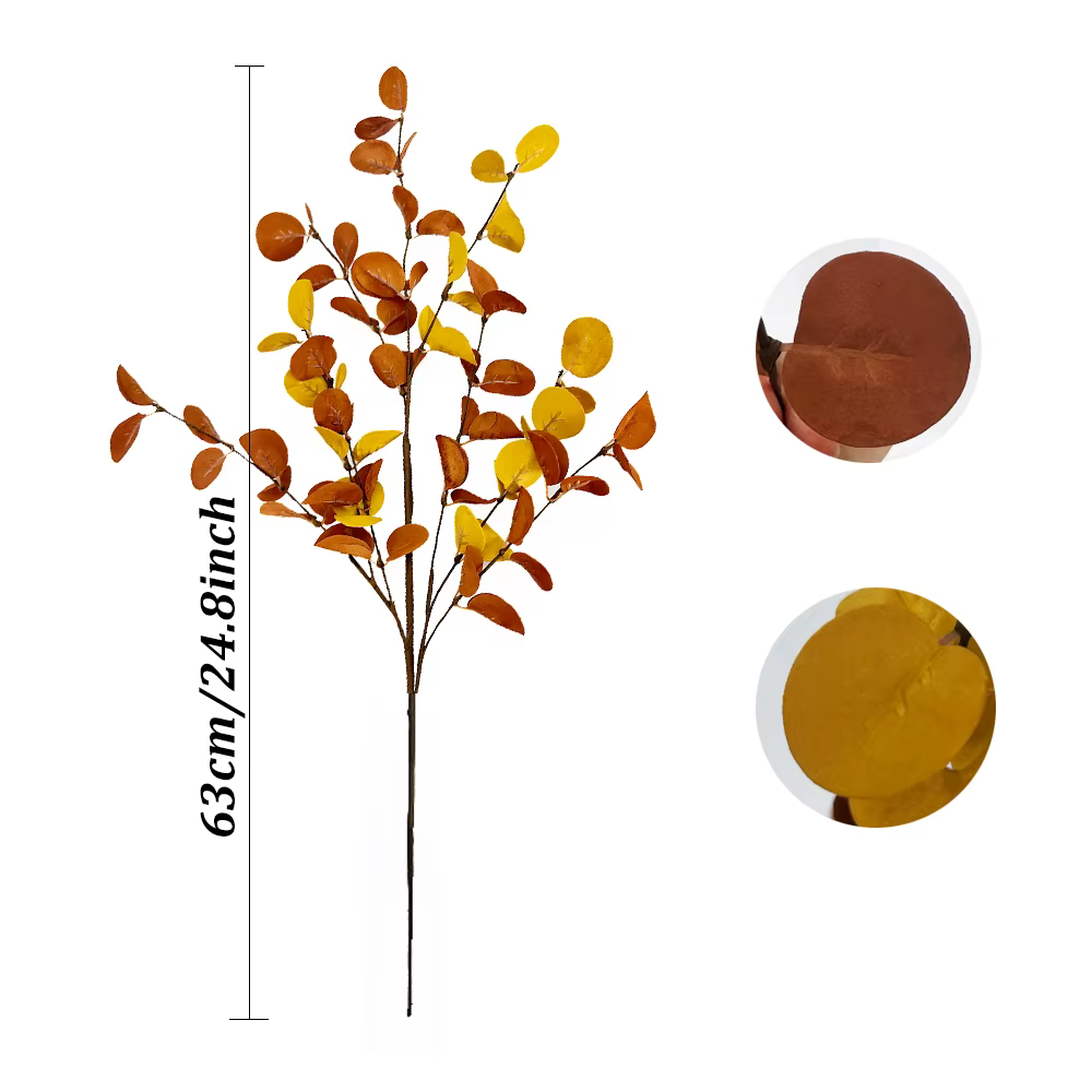 Branche d'eucalyptus artificielle d'automne