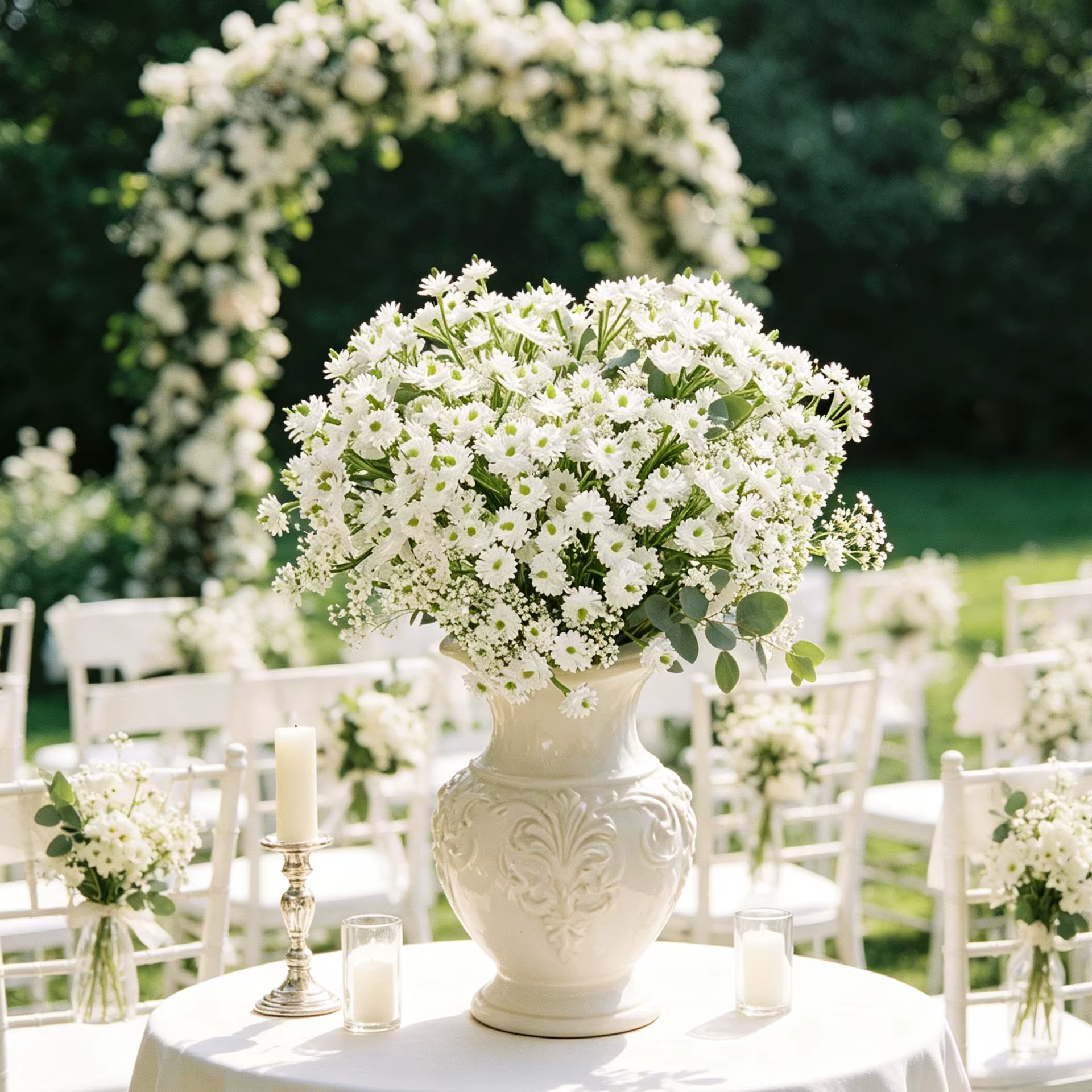 Fleurs Artificielles Gypsophile Couronne de Mariage Décoration Maison Table Extérieur Jardin Cour Bouquet de Mariée Multiples Idées Cadeaux DIY