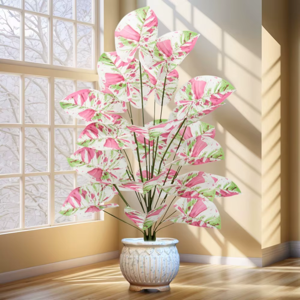 Feuilles d'alocasie artificielles colorées 55-80CM