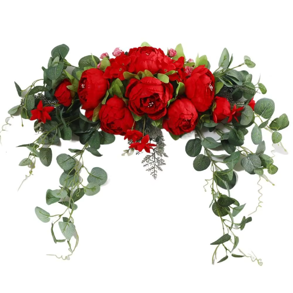 Boho artificiel mariage arc fleurs Eucalyptus guirlande rideaux bricolage