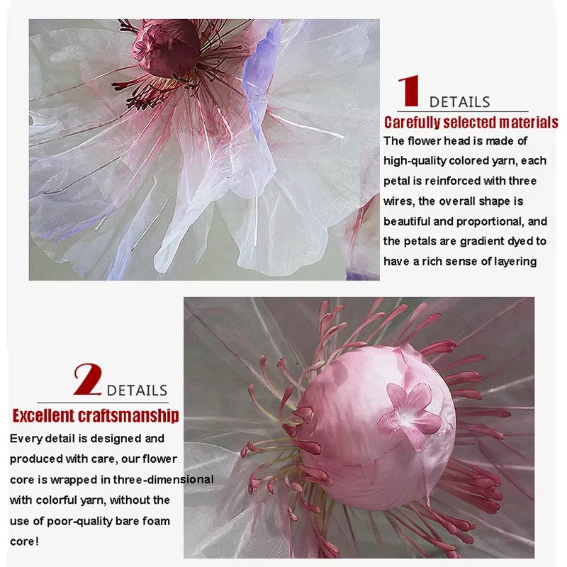 Grands fleurs artificielles en soie