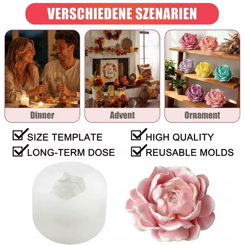 Moule en silicone pour bougie en forme de fleur de jasmin