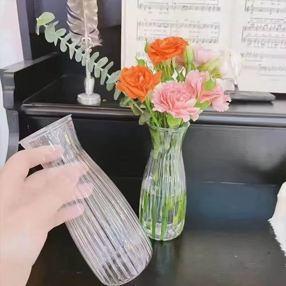 Vase à fleurs hydroponique en plastique Transparent