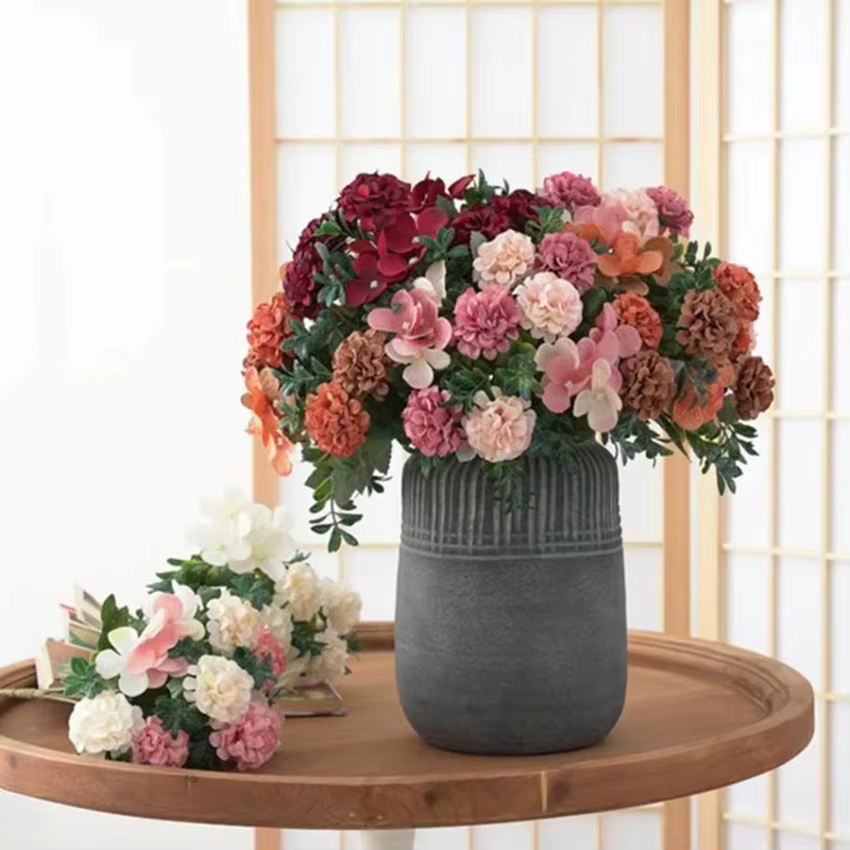 Fleurs artificielles Hortensia Bouquet De Mariée Accessoires Liquidation Festival Guirlande Clipping Vase Pour La Maison Décoration De Mariage