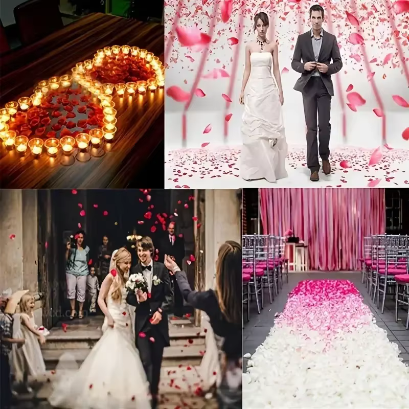 5000/100 pièces faux pétales de Rose artificiels coloré Simulation soie pétale