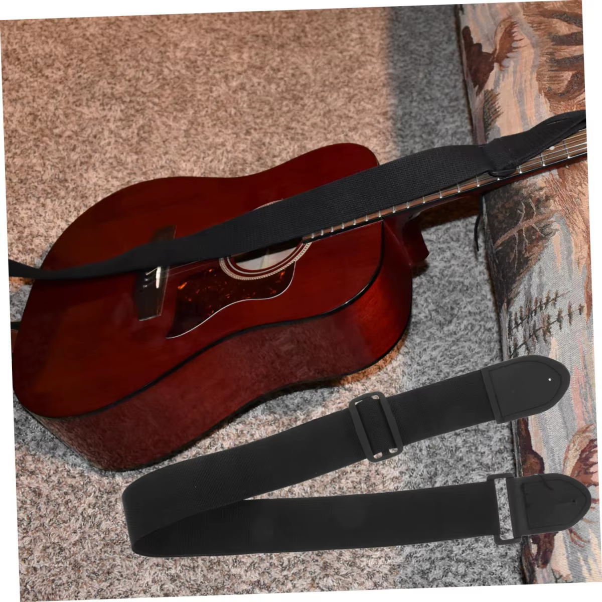 Miwayer Sangle de guitare bandoulière réglable en tissu/pour guitares acoustiques et électriques accessoire d'instrument de musique (44 pouces)