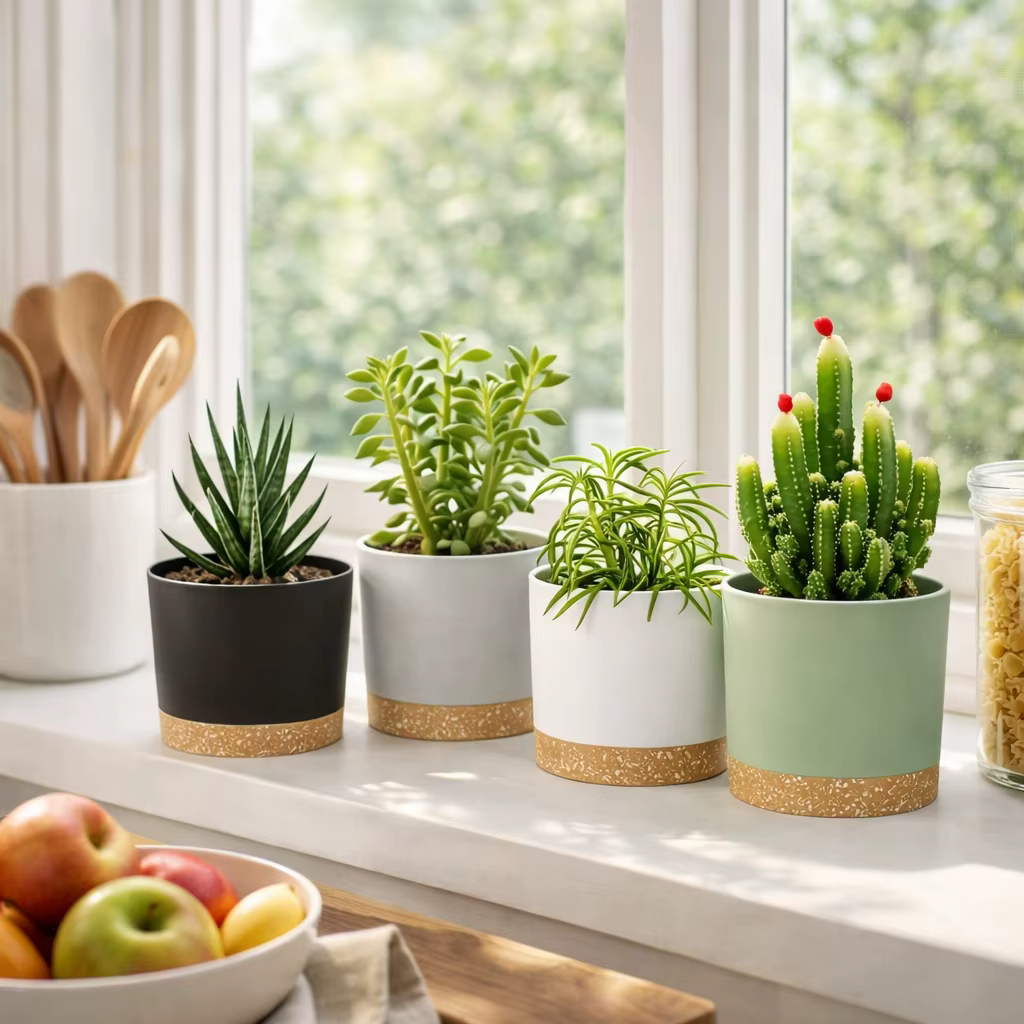 Lot de 2 pots de fleurs ronds de 6